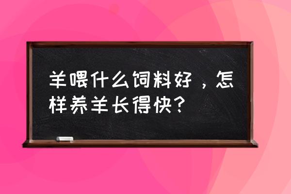 玄幻哪儿有卖羊饲料的 羊喂什么饲料好，怎样养羊长得快？