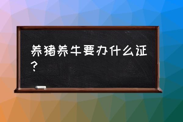 海南养牛需要准备什么手续 养猪养牛要办什么证？