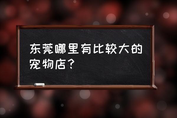 东莞东城哪儿有卖狗的 东莞哪里有比较大的宠物店？