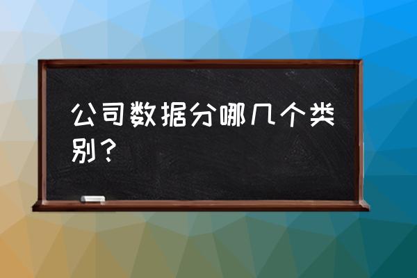 企业的数据包括什么 公司数据分哪几个类别？