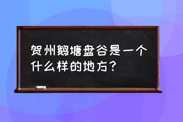 贺州鹅塘空气好吗 贺州鹅塘盘谷是一个什么样的地方？