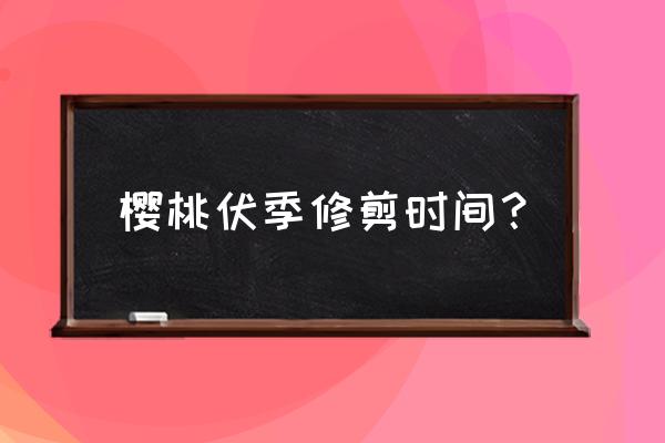 樱桃树什么时间修剪最好 樱桃伏季修剪时间？