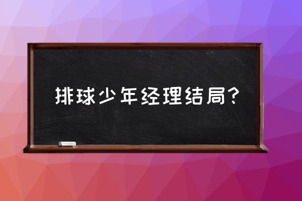 排球少年日向和影山最后分开了吗 排球少年经理结局？