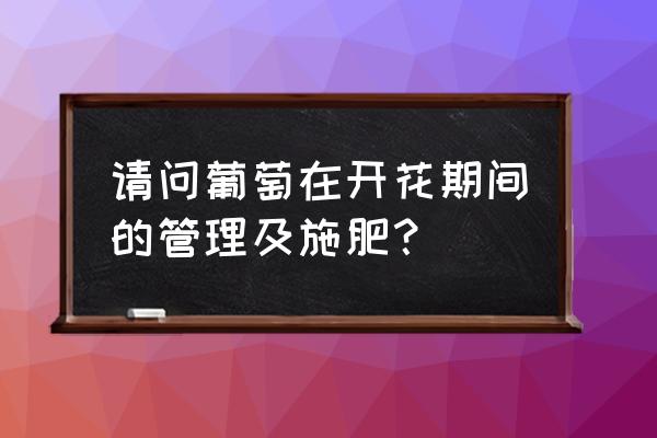 葡萄保花保果最佳方案 请问葡萄在开花期间的管理及施肥？