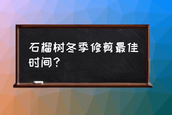 老的石榴树怎么剪枝 石榴树冬季修剪最佳时间？