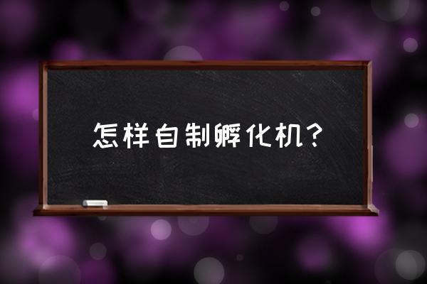 机器孵化小鸡的技术和方法 怎样自制孵化机？