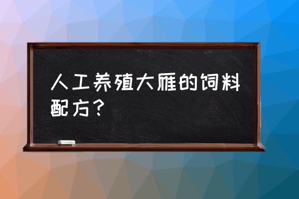 如何购买养殖的大雁 人工养殖大雁的饲料配方？