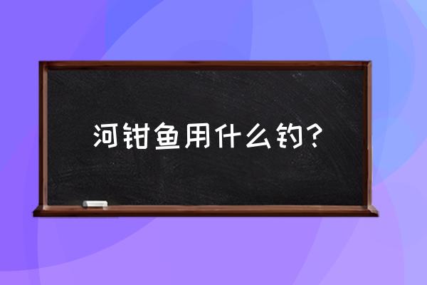 叉尾鮰拿什么钓最好 河钳鱼用什么钓？