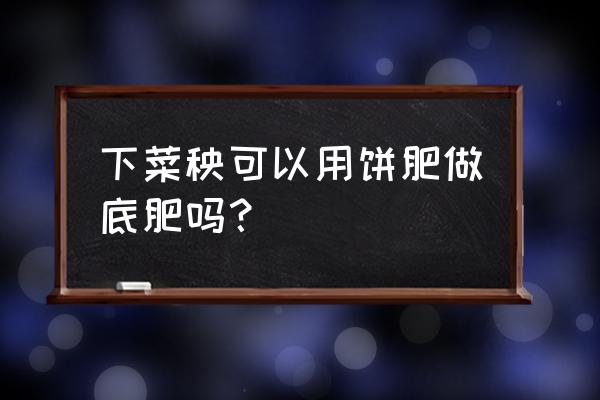 茶籽饼发酵做什么肥料 下菜秧可以用饼肥做底肥吗？