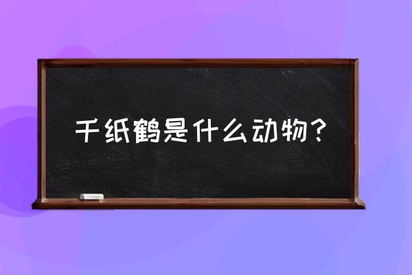 千纸鹤折纸手工 千纸鹤是什么动物？