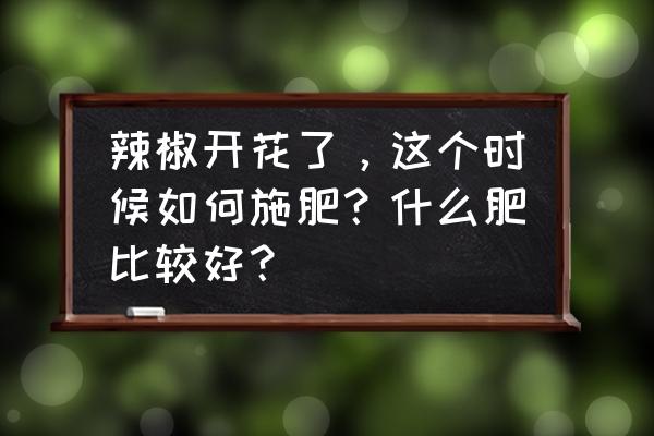 花朵施肥的正确方法 辣椒开花了，这个时候如何施肥？什么肥比较好？