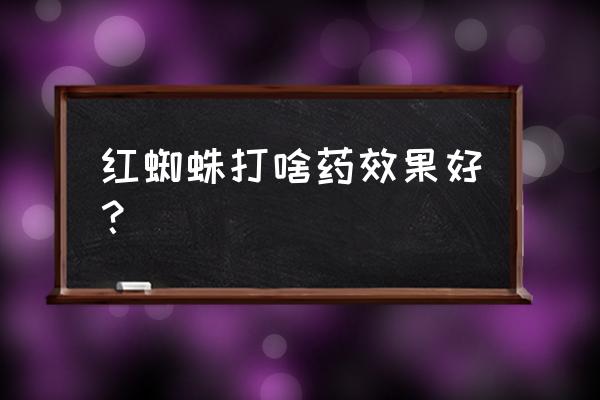 怎么去解决红蜘蛛 红蜘蛛打啥药效果好？