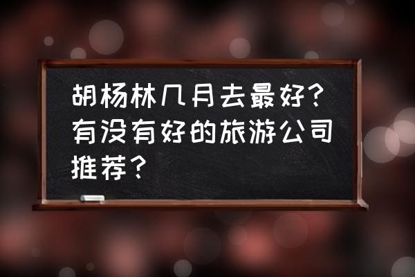 额济纳胡杨林旅游几月去最好 胡杨林几月去最好?有没有好的旅游公司推荐？