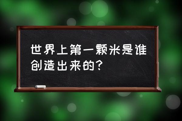 中国第一棵水稻是怎么来的 世界上第一颗米是谁创造出来的？