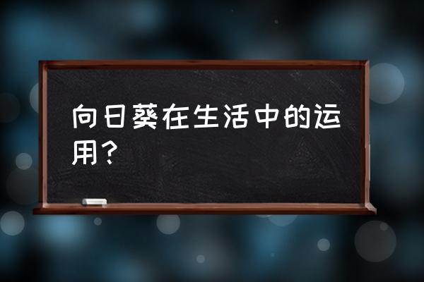 向日葵的药用价值及功效 向日葵在生活中的运用？