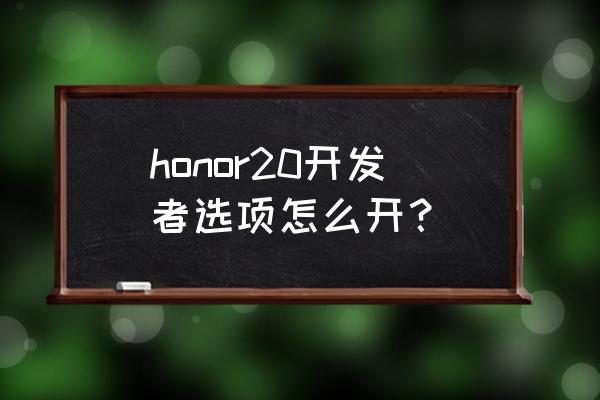 华为v20在哪里设置返回键 honor20开发者选项怎么开？