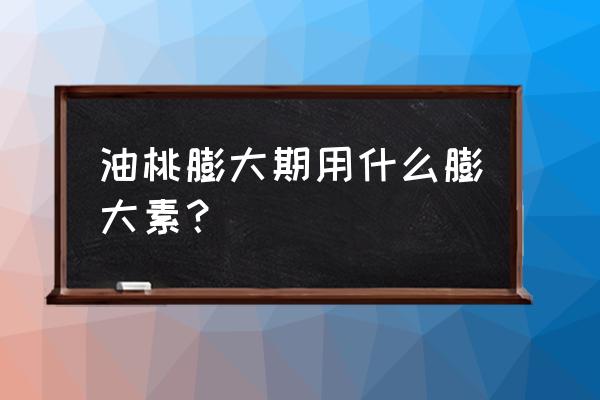 怎么样使油桃果实长得大而甜 油桃膨大期用什么膨大素？