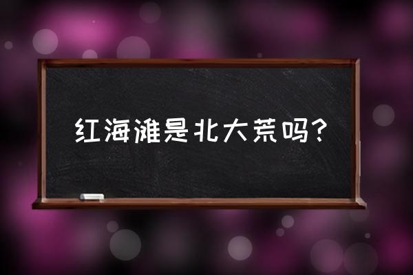 辽宁红海滩风景区几月份去最好 红海滩是北大荒吗？