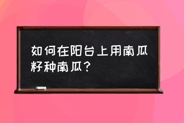 家庭阳台种南瓜长不大 如何在阳台上用南瓜籽种南瓜？