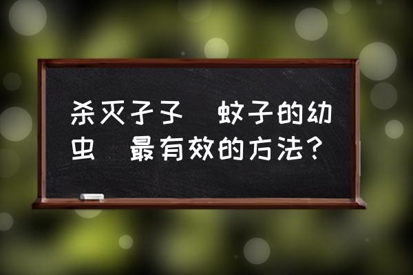 用什么东西可以消灭蚊子幼虫 杀灭孑孓（蚊子的幼虫）最有效的方法？