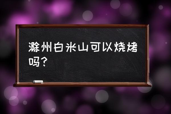 滁州学烧烤怎么做 滁州白米山可以烧烤吗？