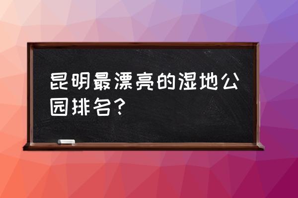 滇池有什么好玩的地方 昆明最漂亮的湿地公园排名？