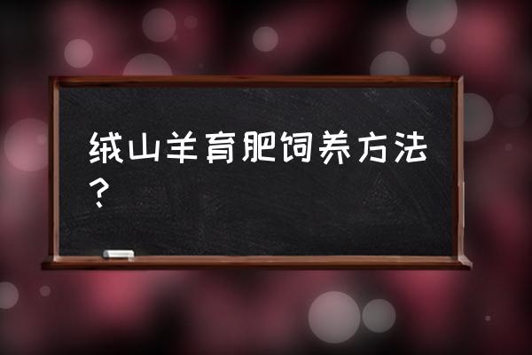 育肥羊的三个技巧 绒山羊育肥饲养方法？