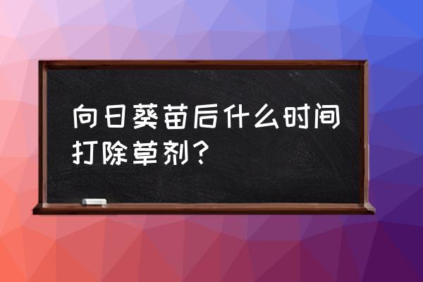 向日葵远程打印打印不出来 向日葵苗后什么时间打除草剂？