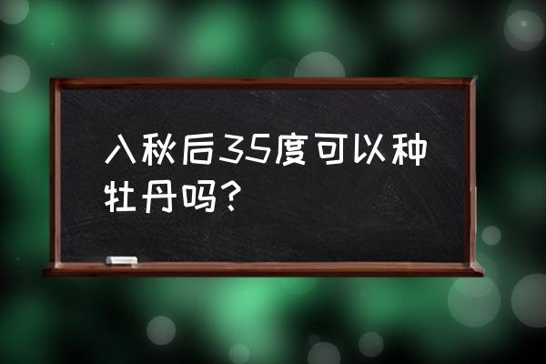 牡丹花苗多少钱 入秋后35度可以种牡丹吗？