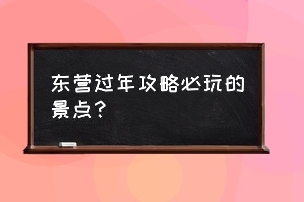 东营最值得旅游的地方 东营过年攻略必玩的景点？