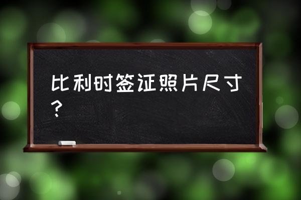 比利时签证办理流程及费用 比利时签证照片尺寸？