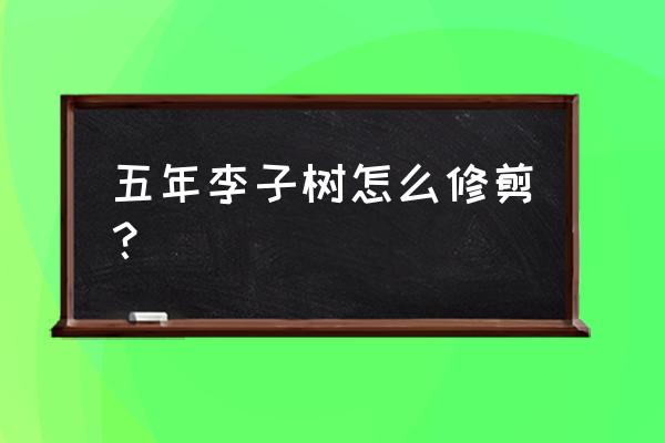 李子树三年剪枝正确方法 五年李子树怎么修剪？