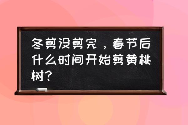 桃树春天几月份修剪比较好 冬剪没剪完，春节后什么时间开始剪黄桃树？