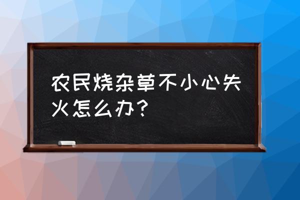 烧田地杂草算是什么行为 农民烧杂草不小心失火怎么办？