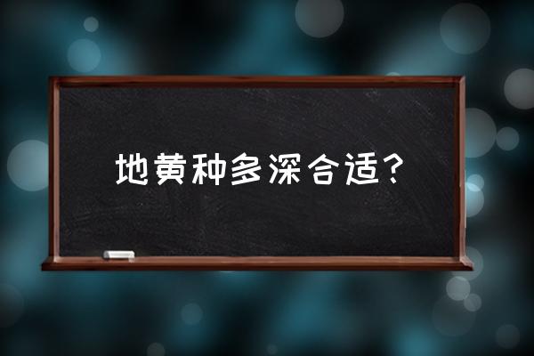 北方毛地黄的种植方法 地黄种多深合适？