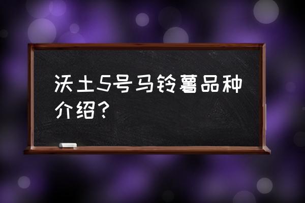 15号土豆种子价格表 沃土5号马铃薯品种介绍？