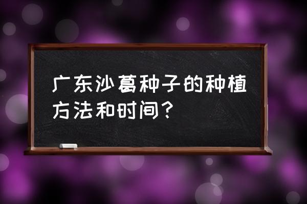 土瓜种植的技巧 广东沙葛种子的种植方法和时间？