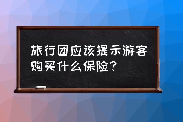 旅行社没有给游客买保险怎么办 旅行团应该提示游客购买什么保险？