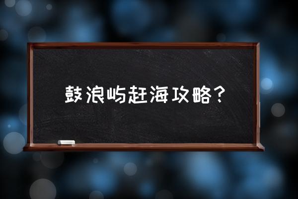 去鼓浪屿自由行攻略 鼓浪屿赶海攻略？