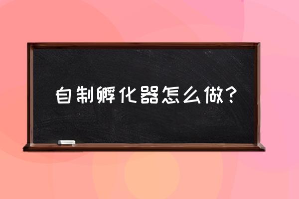 孵化器简单制作 自制孵化器怎么做？