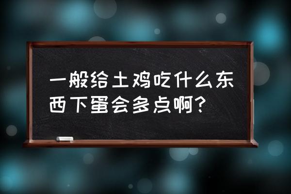 有什么方法让母鸡多下蛋 一般给土鸡吃什么东西下蛋会多点啊？