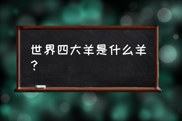 全球十大最好羊 世界四大羊是什么羊？