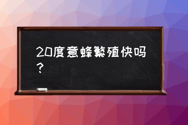 蜂群的繁殖与温度关系 20度意蜂繁殖快吗？