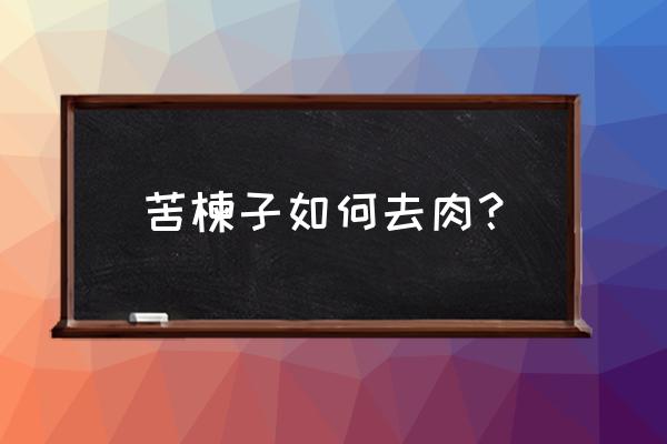 苦楝树果怎么能去干净果肉 苦楝子如何去肉？