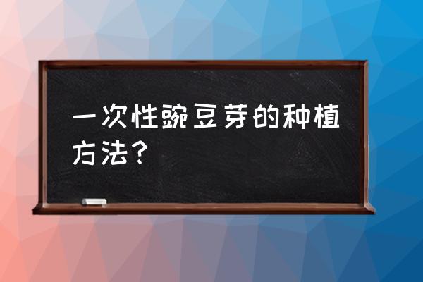 家庭种豌豆芽苗菜的方法 一次性豌豆芽的种植方法？