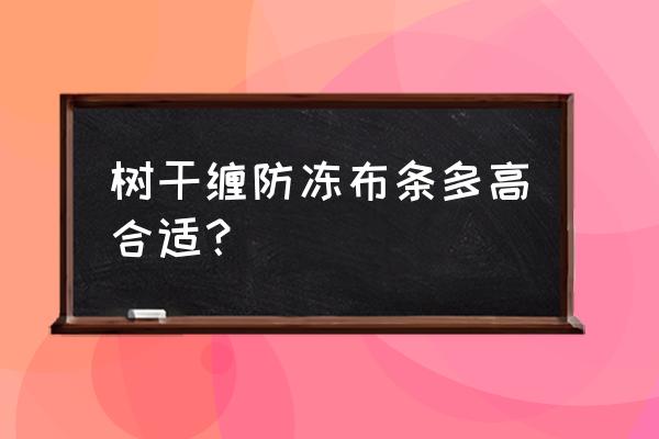 苗木防寒抗冻的方法 树干缠防冻布条多高合适？