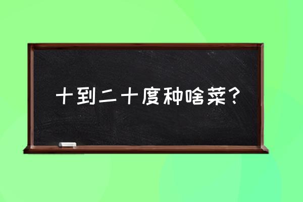 适合秋季种的时令蔬菜有哪些 十到二十度种啥菜？