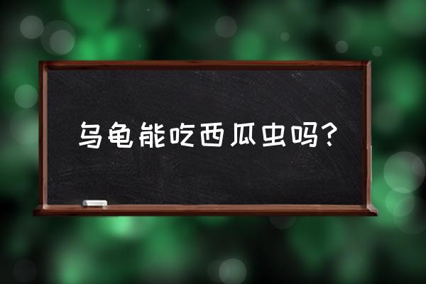 用树叶做西瓜虫怎样做法 乌龟能吃西瓜虫吗？