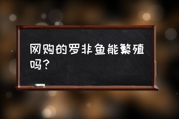 罗非鱼繁殖厉害怎样控制 网购的罗非鱼能繁殖吗？