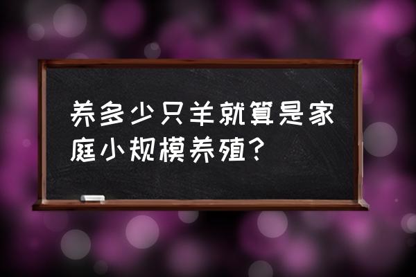 小型养羊最佳方法 养多少只羊就算是家庭小规模养殖？